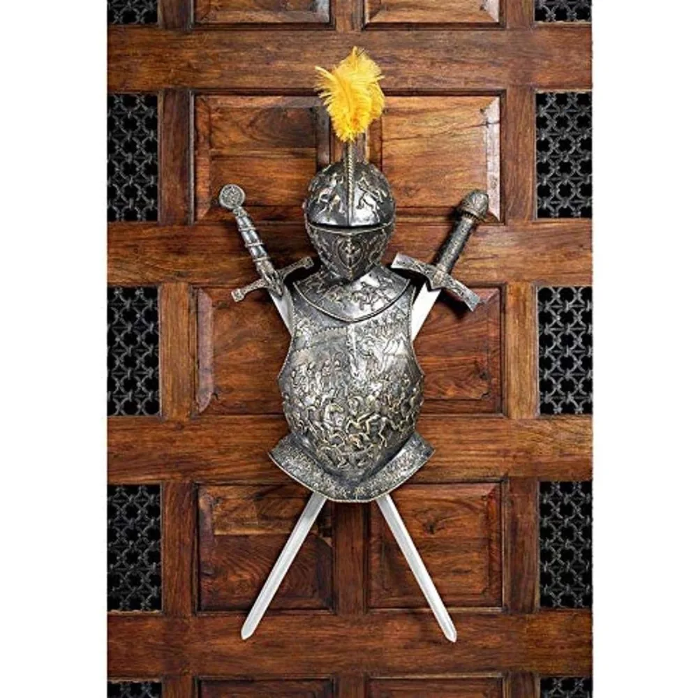 The Armor Wall Sculpture of The Battle of Bannockburn Is Hand Cast Using Real Crushed Stone Resin Bonding Decoration Crafts