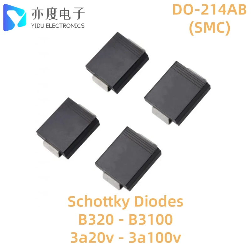 

50pcs/lot Schottky Diodes B320-13-F B330-13-F B340-13-F B350-13-F B360-13-F B380-13-F B3100-13-F SMC B340