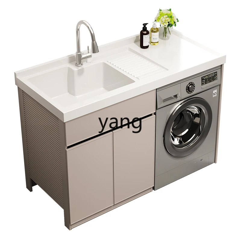 

CX Alumimum Balcony Washing Machine Cabinet Combination Drum Laundry Tub Pool Table with Washboard