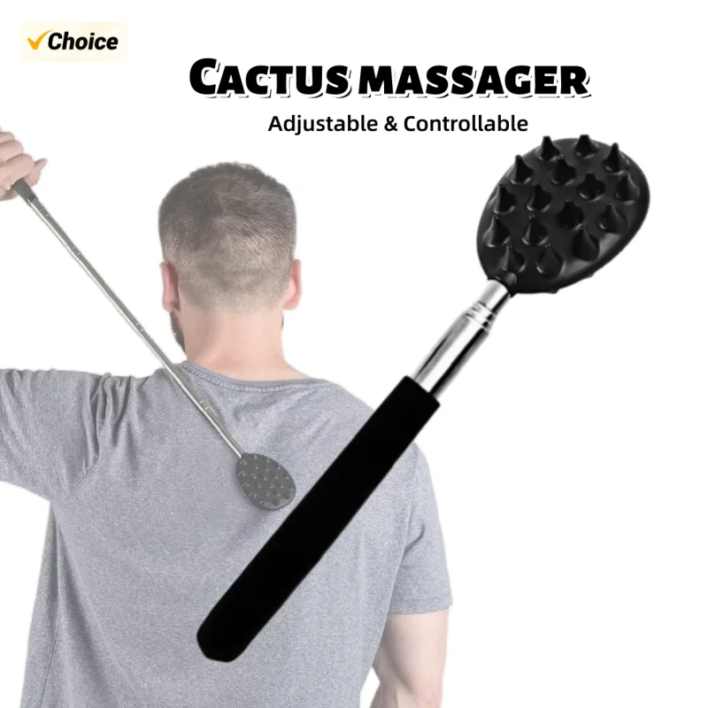 Cactus Telescopic Back Scratcher Ergonomic Back Scratchers Extendable Metal Claw Design Stocking Stuffers Hand Massager Backslap