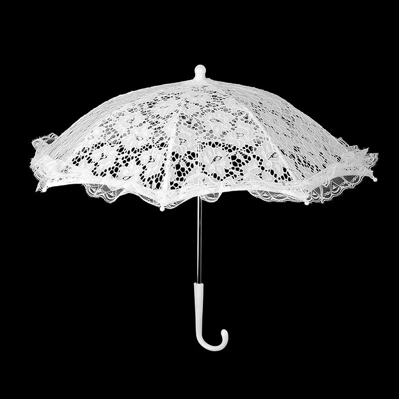 White Wedding Umbrella Women Lace Floral White Parasol White Handmade Photography Prop Wedding Bridal Party Stage Decor