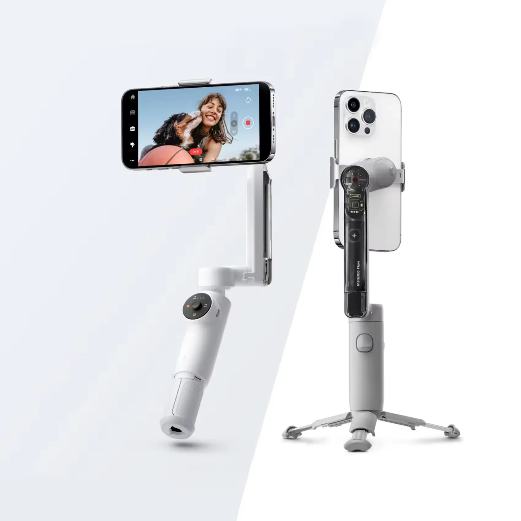 Insta360 Flow Handheld Gimbals phone Stabilizer AI-Face tracking Foldable 3-Axis Stabilization Built-In Selfie Stick & Tripod