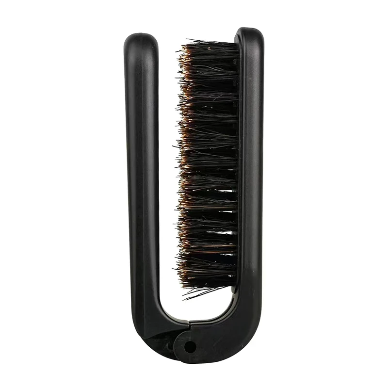 Escova de barba de cerdas de javali macio masculino, cabeleireiro, cabelo, pente para barba, barbear, Dobrar, bigode, 1pc