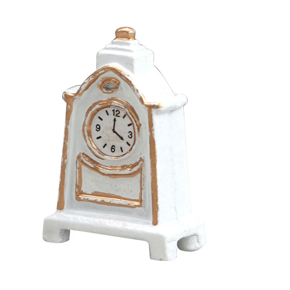 

Clock Analog Child Vintage Decor Miniature Hall Furniture Alloy House Craft Decoration