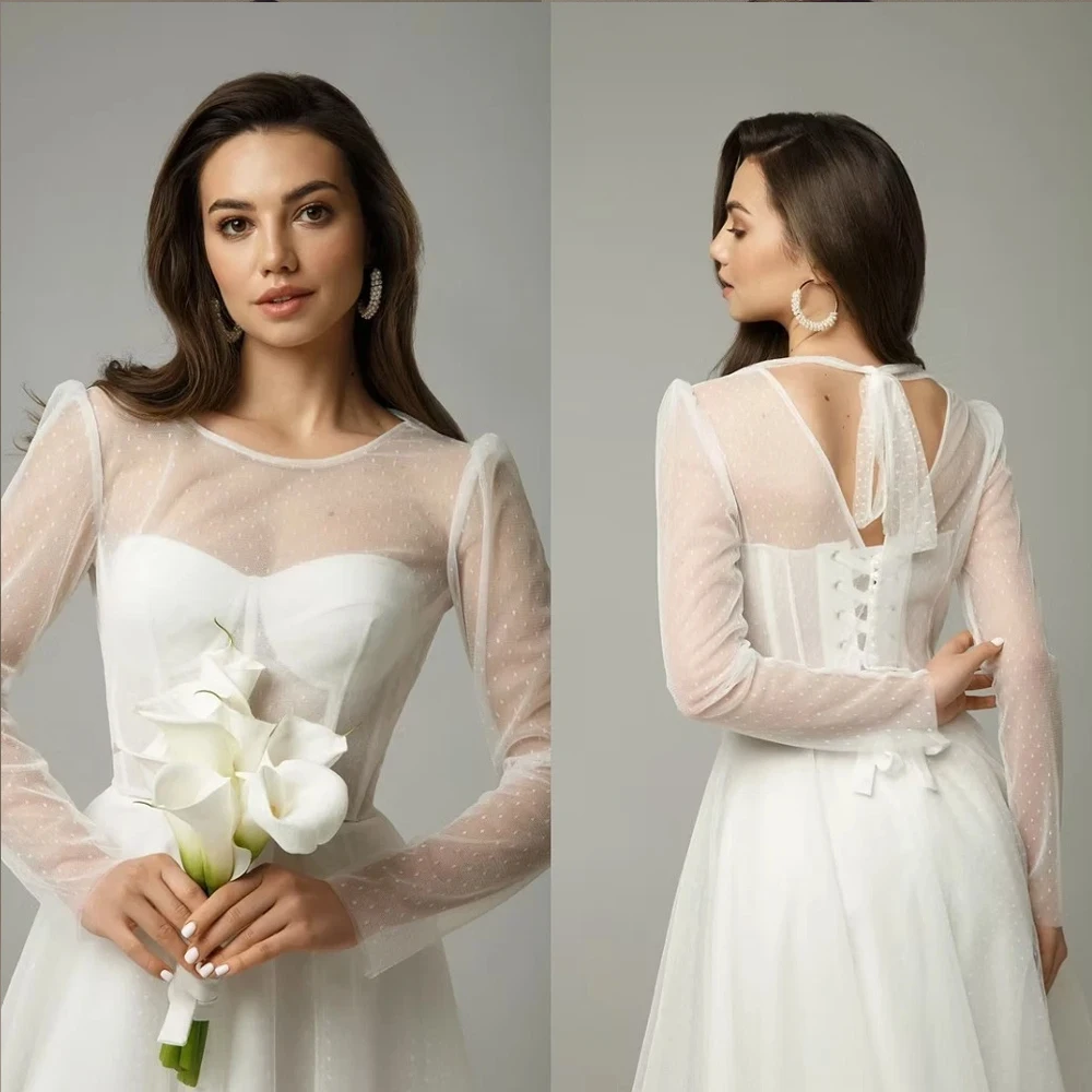 scoop-neck-wedding-bolero-topper-jacket-for-bride-wedding-dresses-dots-tulle-bridal-coat