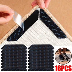 16/8pcs Carpet Non-slip Sticker Reusable Washable Anti Curling Carpet Patch Fixed Stickers Floor Rug Mat Tape Gripper Corner Pad