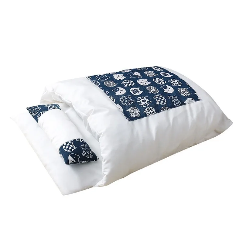 Nuevo Saco de dormir para gatos de estilo japonés, nido para gatitos semicerrado desmontable y lavable, nido cálido para gatos, casa para gatos de invierno