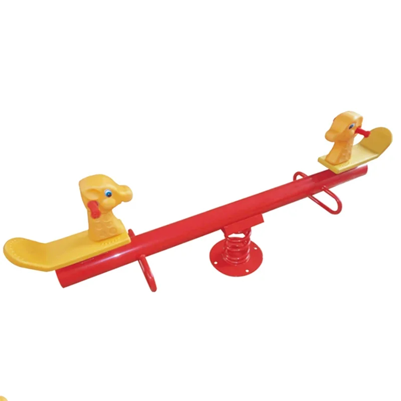 Children's outdoor spring seesaw kindergarten animal wooden horse park double seesaw