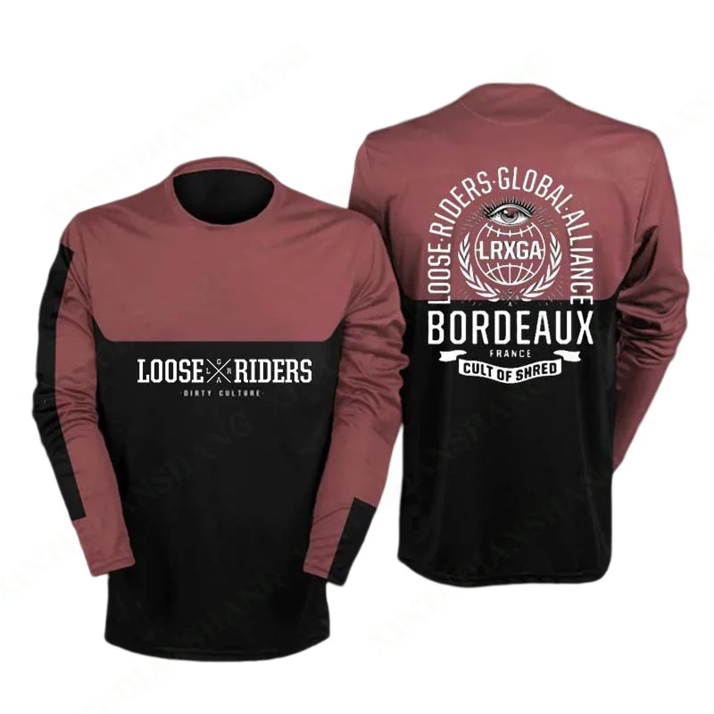 2023 Men's lrga Long sleeve motorcycle Trail Riding Jersey MX mountain bike Loose rider shirt Endurance race cycling tracksuit