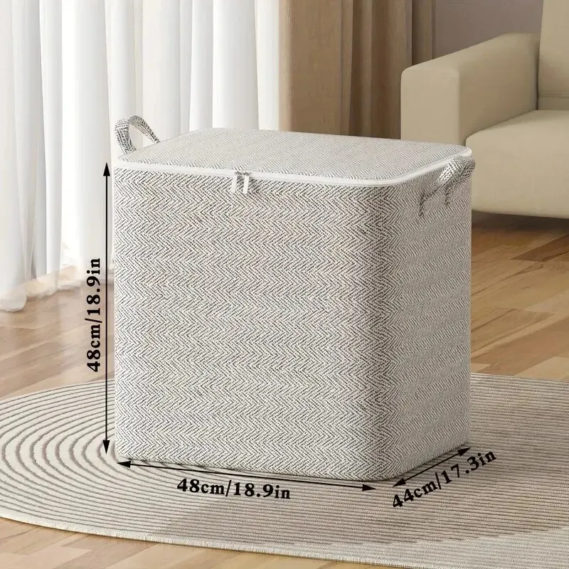 1pc Household Large Capacity Storage Bag Non-woven Material, Closet Wardrobe Organizer Can Be Used For Quilt Clothing, Toys image 3