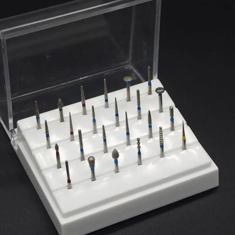 Dental Car Needle Set Porcelain Preparation  Polished Preparation Shoulder 24 Pcs  Box Dental Mat