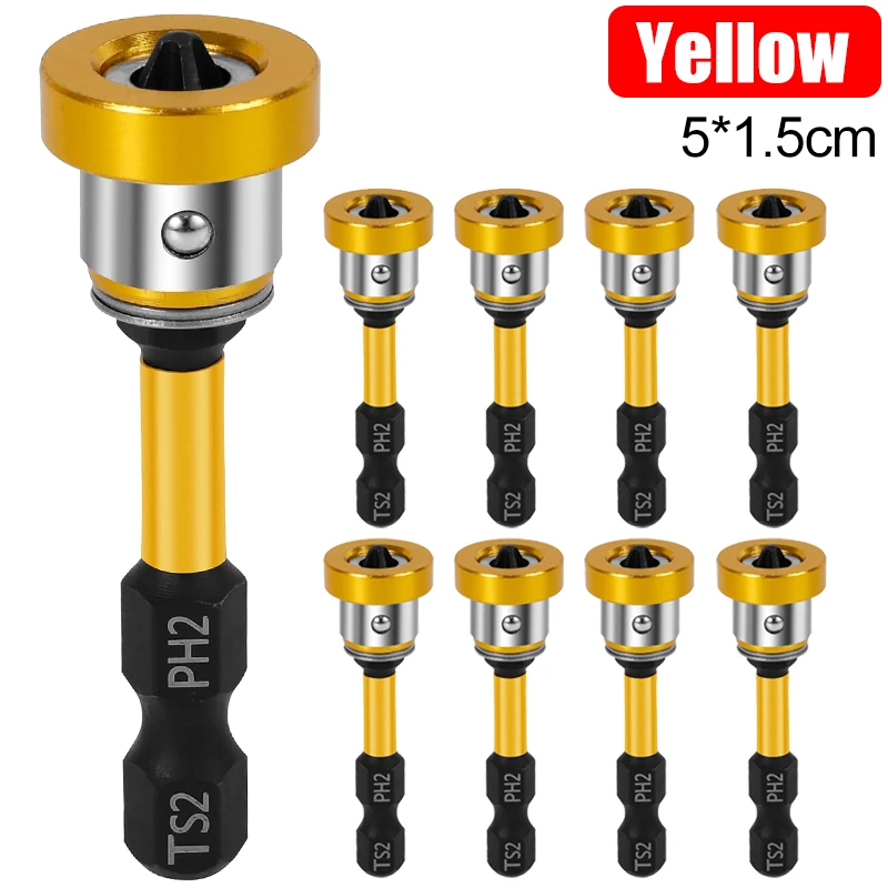 Magnetische gipsplaat positioneringsbit schroevendraaier bit boorgereedschap PH2 zeskant schacht gipsplaat positionerings schroefbits set 50mm