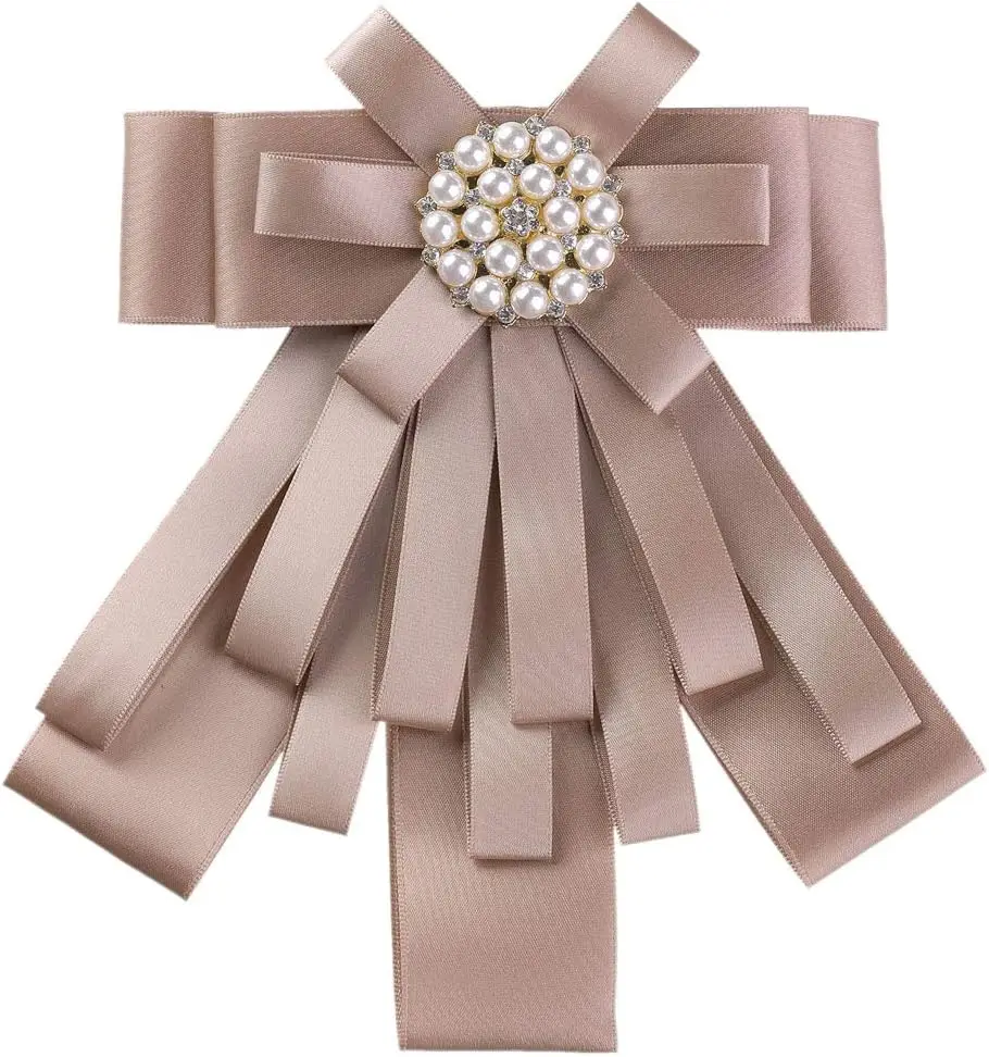 Krawatte für Herren und Damen, Perle, Strass, Schleife, Business, Bankett, Anzug, Hemd, Krawatte, Brosche, Hochzeit, Party, Schleife, Cocktailparty-Zubehör – Detail 8