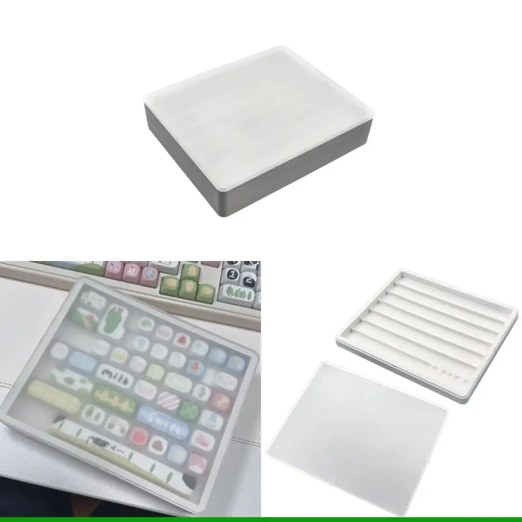 

U55C Multiple Tiered Keycap Management Box Exchangeable Blankets Permanent Plastic Building Clear