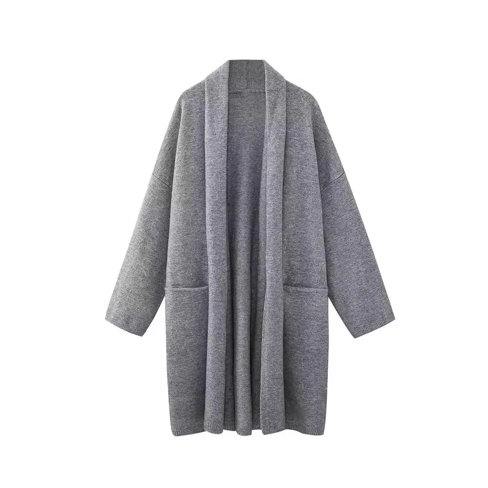 

Big Turn-Down Collar Bathrobe Style Double Sided Wool Coat Women Long Korean Fashion Breif Loose Winter Jacket