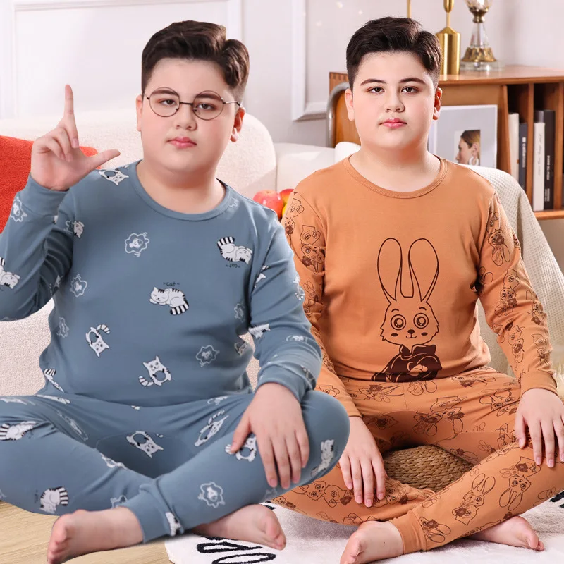 

Boys' Cotton Underwear Set for Fall/Winter - Thickened & Loose Fit Boys' Pajamas & Loungewear Set for Warmth
