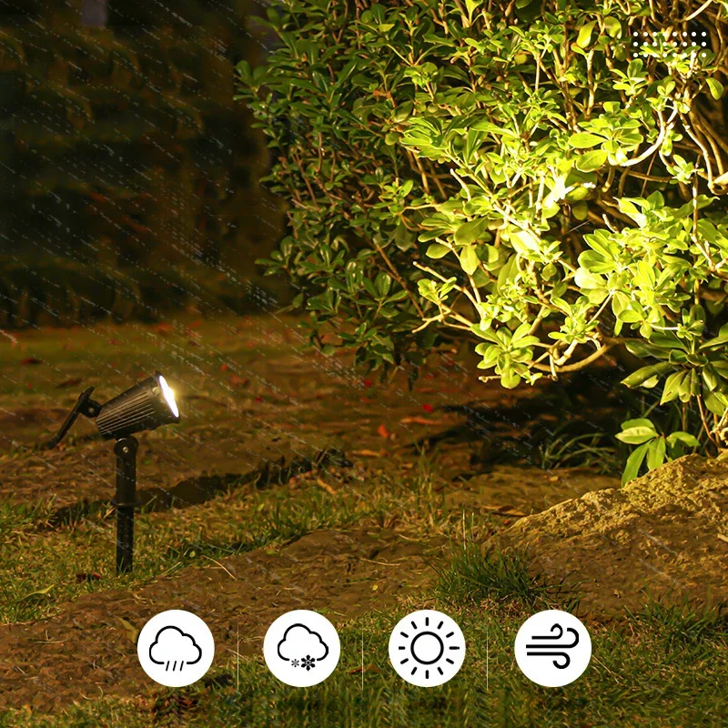 Solar Outdoor Lights Waterproof IP65 9 LED Solar Landscape Spot Lights Brightness Adjustable Yard Trees Garden Decoration Lamp