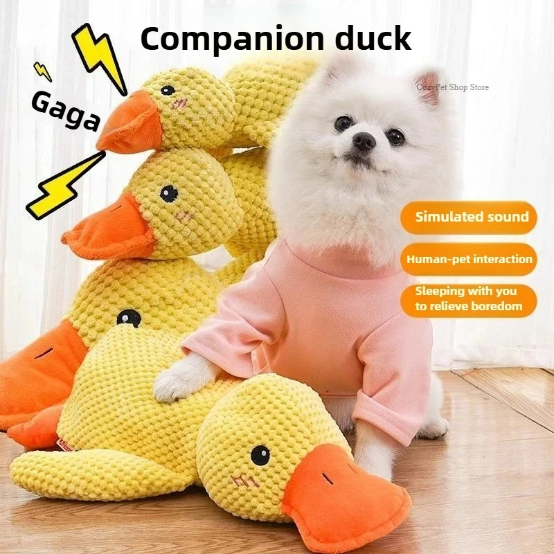

Dog Calming Duck Toy, Squeaky Plush Toy, Pet Interactive Companion, Chew Toy for Dogs & Cats
