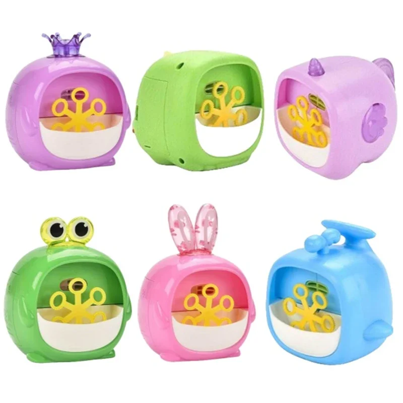 Hot Funny Bubble Machin Cartoon Dinosaur Frog Animal Magic Soap Water Bubble Blower Handheld Christmas Gifts for Kids Boys Girls