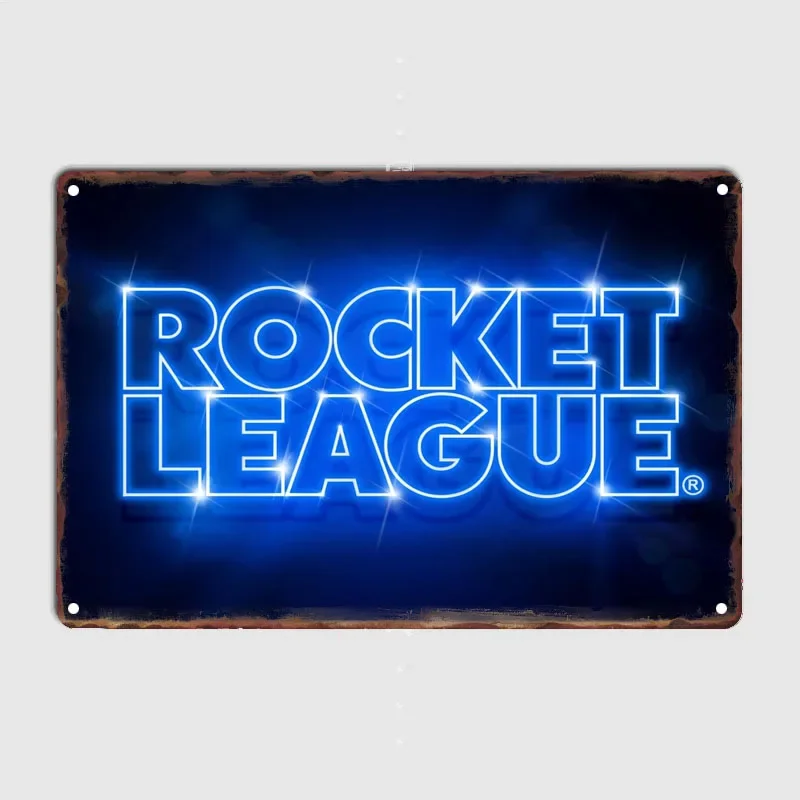 Neon Rocket League Decoration Wall Decororation Vintage Metal Sign Bar Garage Club Wall and Exterior Wall Decoration Retro Decor