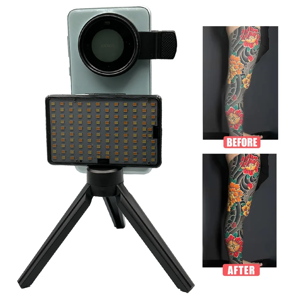 120 LED reduziert reflektiertes Fülllicht von Tätowierungen mit 52 mm CPL-Handyobjektiv, kreisförmigem Polarisationsfilter, Tattoo-Fotografie-Licht – Detail 5