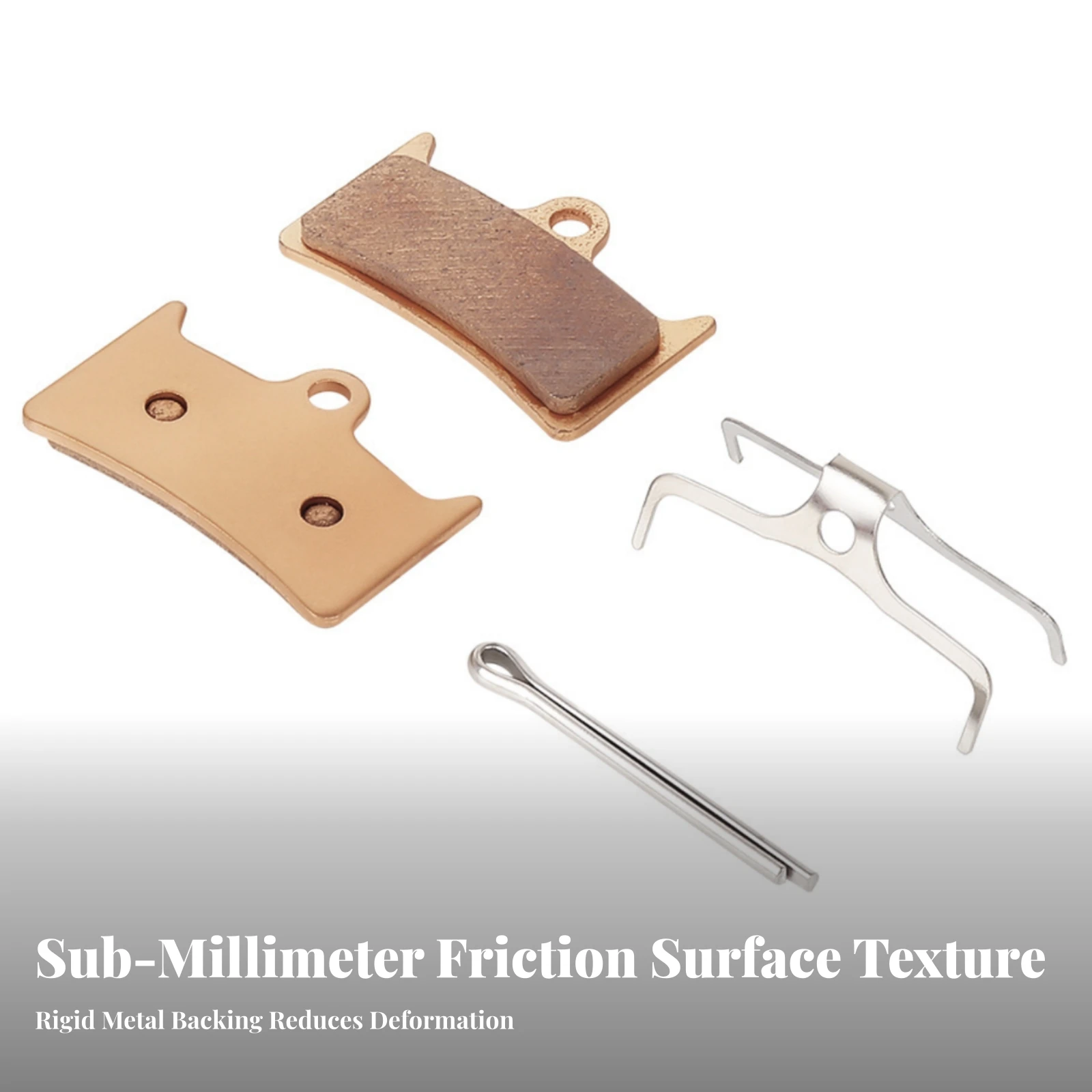 Scooter Brake Pads with Retaining Pin Sintered Metal Scooter Disc Brake Pads Parts Long-Lasting Compatible for Commuters