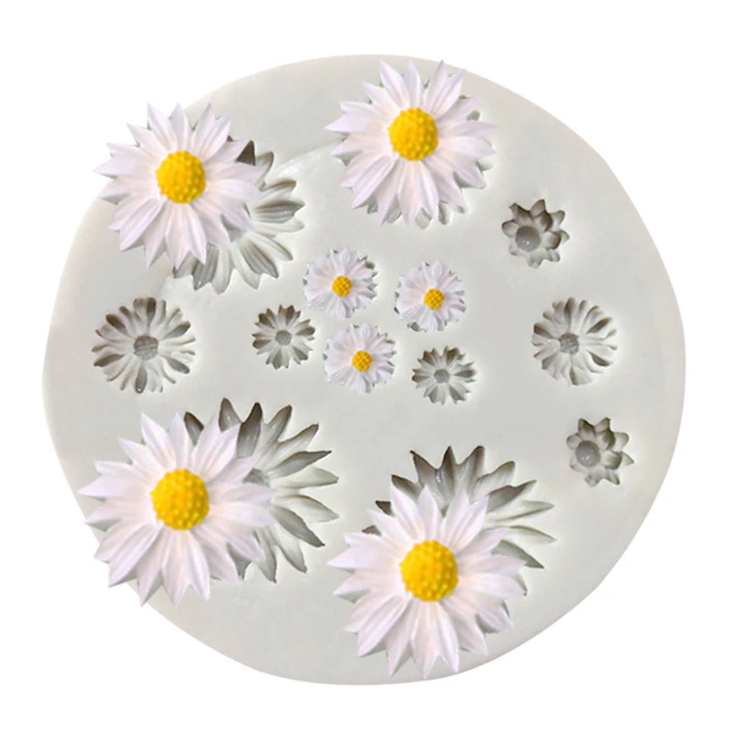 Daisy Wild Chrysanthemum Flower Shape Silicone Mold Baking Mold Fondant Cake Decorating Tools Resin Mould