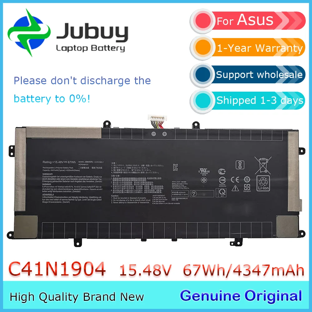 C41N1904-1 15.48V 67Wh Original Laptop Battery for Asus ZenBook 13 UX325JA UX325EA UX363EA C41N1904