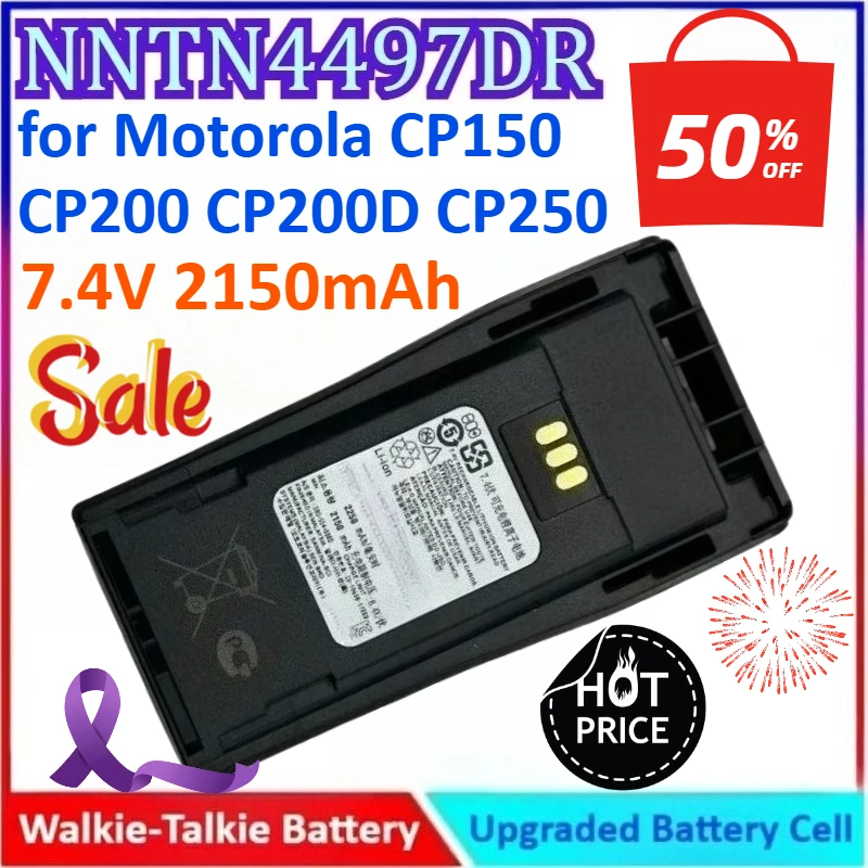 

New 2150mAh 7.4V NNTN4497DR Walkie Talkie Battery for Motorola CP150 CP200 CP200D CP250 PR400 DEP450 XIR P3688 High Quality