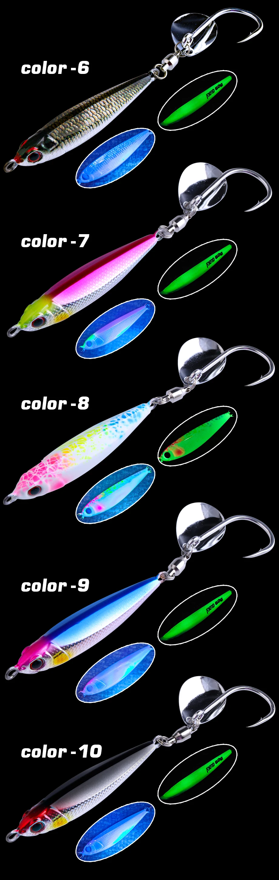 FJORD 30g 40g 60g 80g Metall Jig Angeln Köder Schwanz Spinning Mit Haken Künstliche Köder Harte swimbait Meer Angeln Zubehör – Detail 7