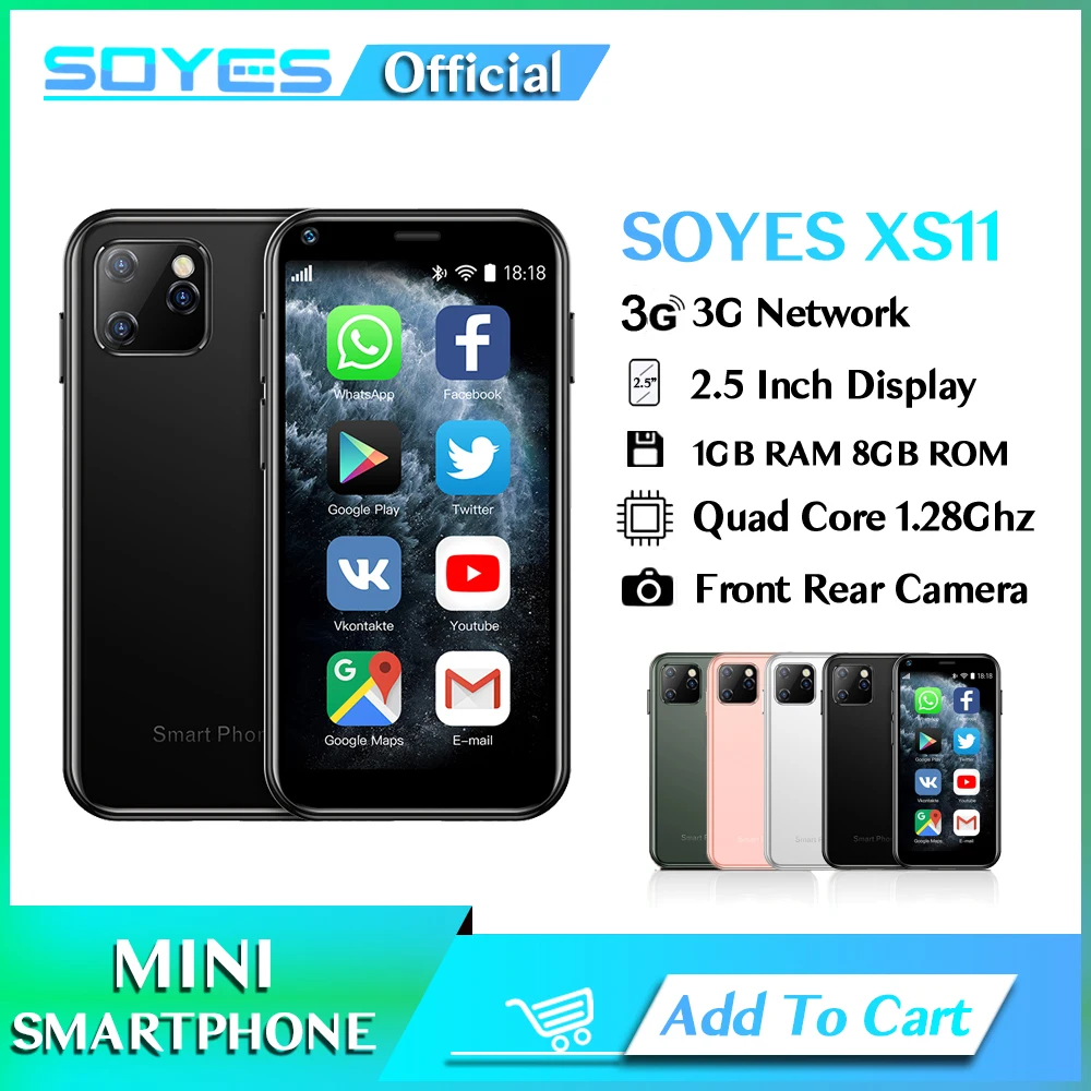 mini smartphone bonito 1gb 8gb 25 mt6580a quad core android 60 1000mah 20mp pequeno bolso do telefone movel original novo soyes xs11 01