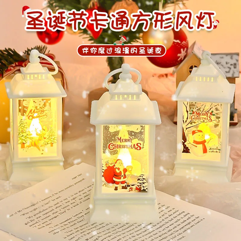 1PC 2-Style Christmas Decorations Christmas Wind Lamp Candlestick Lamp Night Lamp Old Man Snowman Decoration Desktop Ornaments