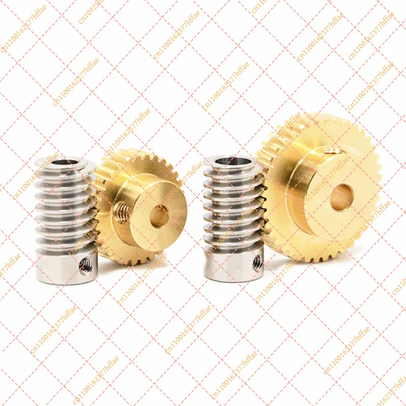Precision Turbine & Worm Gear Set (Module 0.8), SS Worm with Copper Wheel, Ratio 1:20-1:60