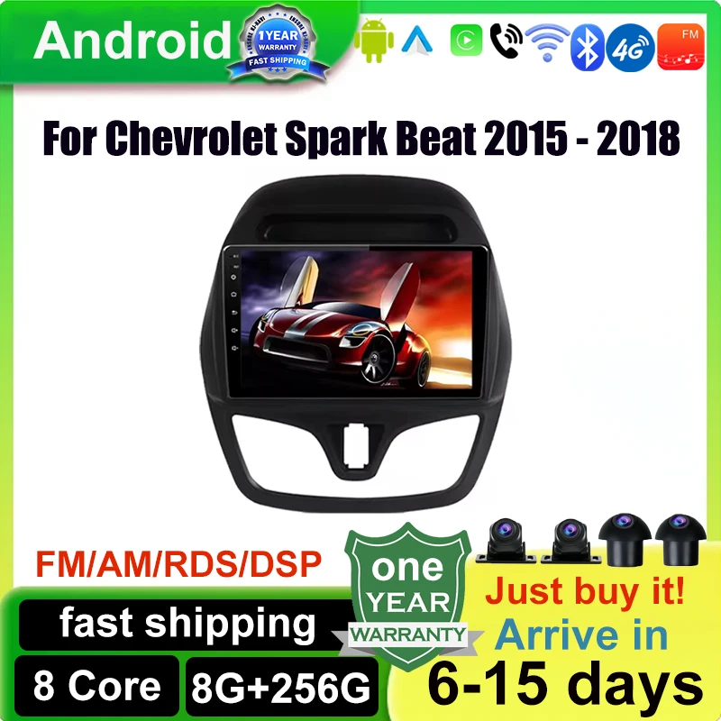 

Carpaly Android 14 Car Radio Multimedia Stereo Player WiFi GPS Navigation For Chevrolet Spark Beat 2015 - 2018