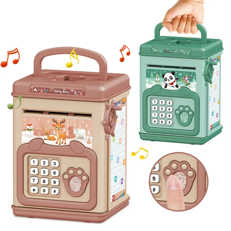 Beveilig Uw Geld Met Deze Leuke Muziekcartoon Vingerafdruk Wachtwoord Box - Perfect Voor Kinderen!