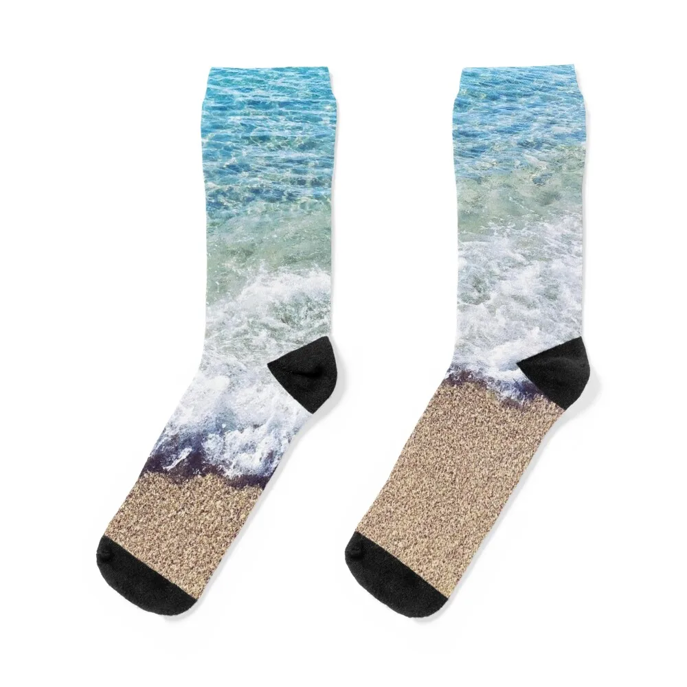 Ocean Blue Shore Waves Socks soccer anti-slip football cotton Socks Male Women's