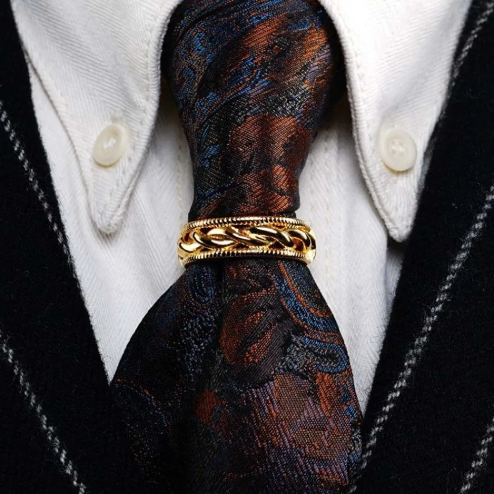 Fashion Alloy D-shaped Tie Buckle Shirt Tie Pin Mini Twists Tie Clip Golden Sliver Tie Knot Fixation Banquet