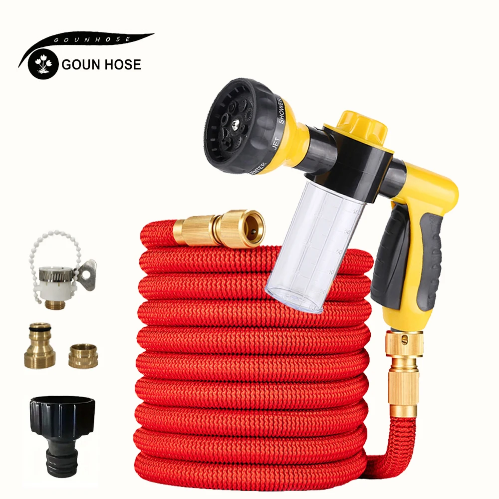 

1PC Garden Hose Multifunctional Car Wash Water Gun Flexible And Stretchable Rubber Hose For Lawn Irrigation And Car GOUN HOSE