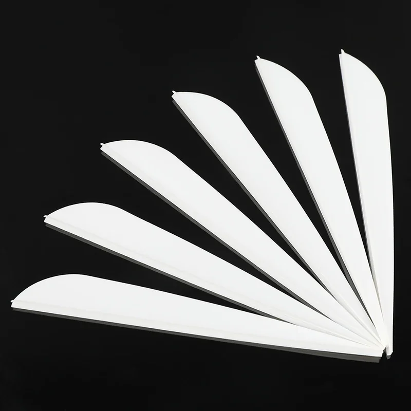 50pcs Archery Rubber Arrow Feather 1.75/2/2.5/3/4inch Luminous Shield Teardrop-Shaped Vanes DIY for Hunting Shooting Accessories