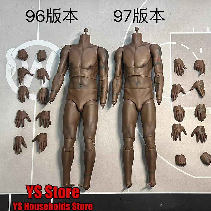 1/6 Basketball Player Movable Joint Body Model Toys Accessory Replaceable Differnet Tattoo Hand Type Ornament 12