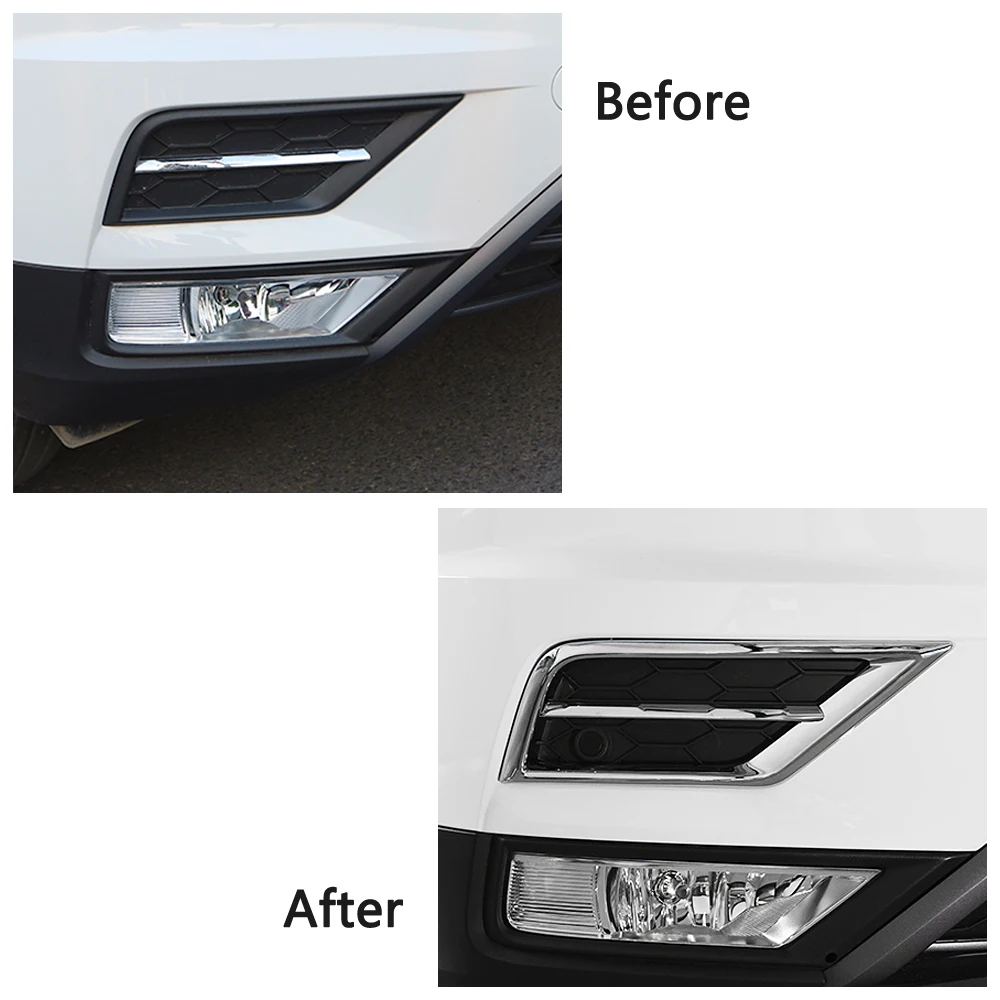 For Volkswagen VW Tiguan MK2 2017-2019 Chrome Side Mirror Rear Window Wiper Fog Light Cover Car Exterior Trim Protector Sticker
