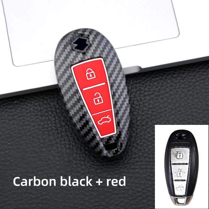 Carbon ABS Remote Car Key Shell Case For Suzuki Swift SX4 Vitara 2010-2016 TS008 / TS007 Smart Key