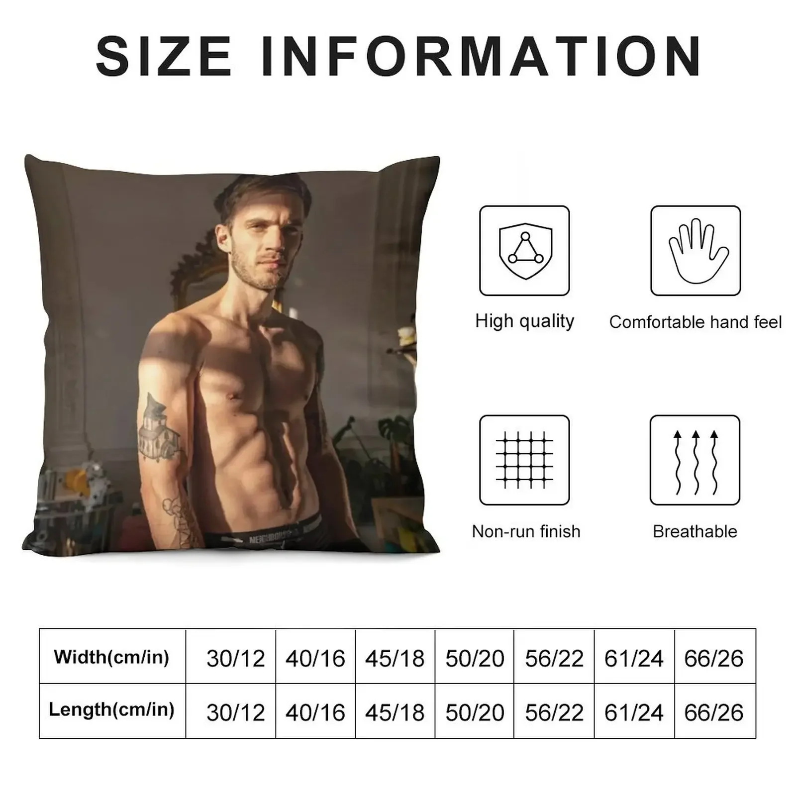 PewDiePie Shirtless Muscles Throw Pillow Luxury Sofa Cushions Bed pillowcases pillow