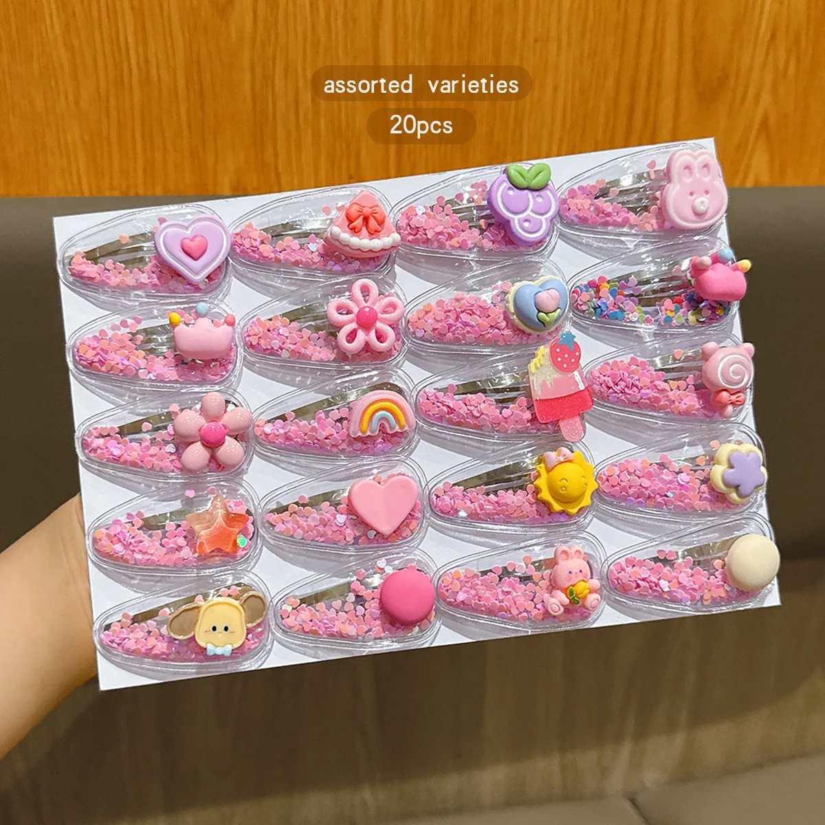 20 نمطًا من مشابك BB الوردية الكرتونية العشوائية مناسبة للاستخدام اليومي كإكسسوارات الشعر #3