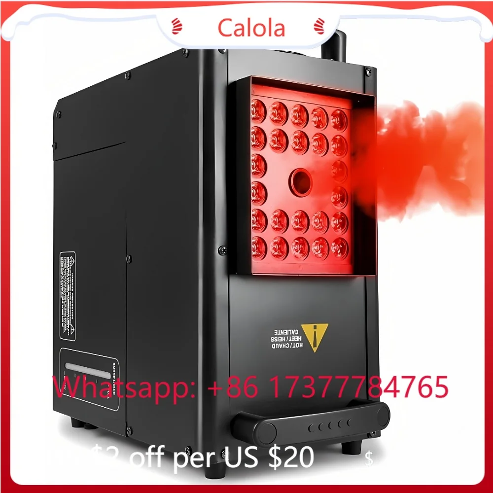 1500W Vertical Column Fog Machine, Rapid Spray Stage Smoke Machine with Integrated LED, DMX512 & Remote Control