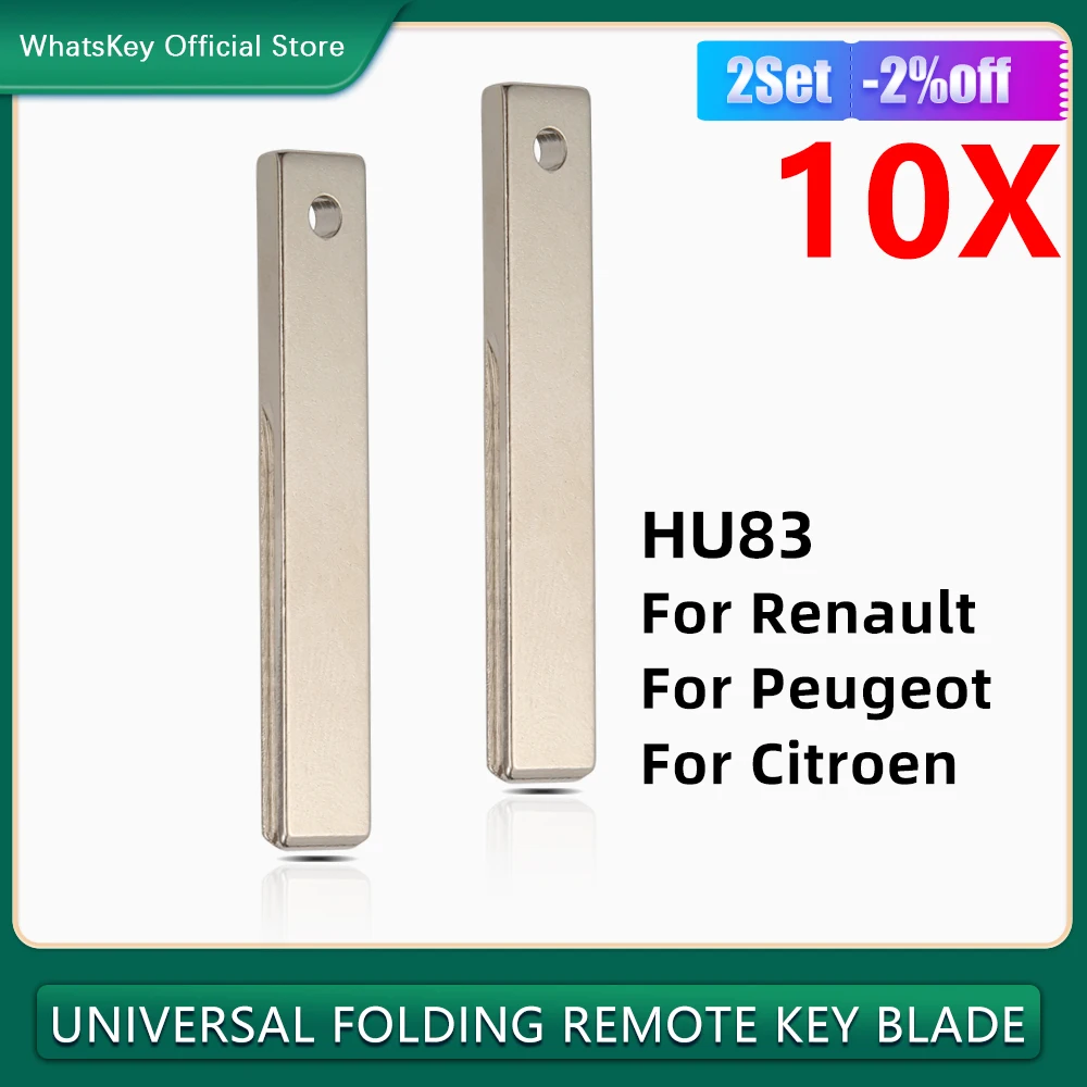 

10Pcs/Lot Uncut Original Key Blade For Peugeot 301 307 308 408 Citroen C3 C4L C5 Renault HU83 Car Key Blade