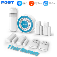 PGST WiFi Alexa Tuya Smart Life Home Alarm Security System Kit Home Automation Alarm Security Protection Door Motion Sensor