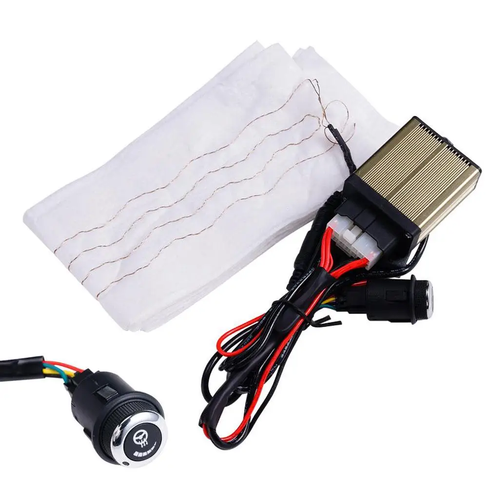 Car Steering Wheel Heating Kit 6 Gears Plastic Heat Fiber Red Warm Carbon Wireharness Pads Switch Blue Parts Heating Pad 12 M2Y4