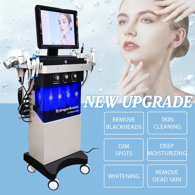 14 in 1 Oxygen Jet Diamond Peeling Deep Cleaning Facial Machine Water Facial Micro Dermabrasion Hydrodermabrasion Facial Machine