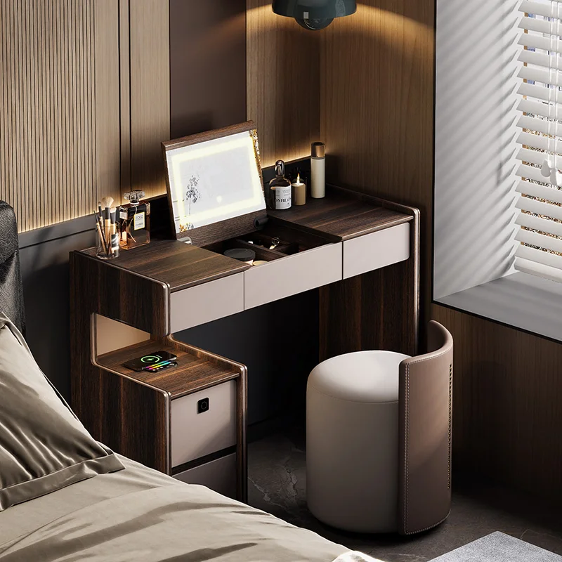 

Vintage Drawers Dressing Table Makeup Bedroom Jewelry Mirror Dressing Table Cosmetics Wood Comoda Pra Quarto Home Furniture